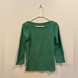 Gap The Bowery Super Soft Boatneck Green Long Sleeve Size M